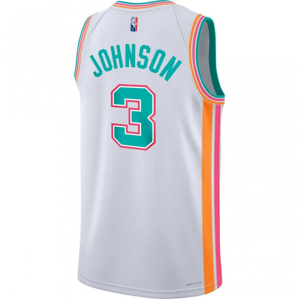 Men's San Antonio Spurs Keldon Johnson #3 White 2021/22 Swingman Jersey - City Edition-Pro Kit Vault | Brand New 26/27 Sports Jerseys